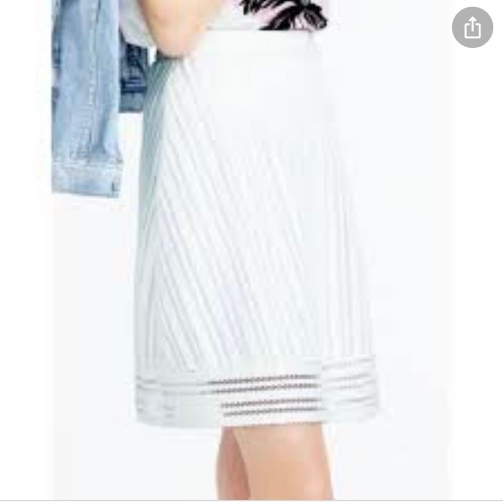 J.Crew White Lace A-Line Skirt Size 0 Lined Knee Length Classic Feminine